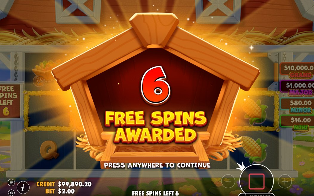 Wheel Bonus-hjulet med utfallen Golden Egg och Windmill