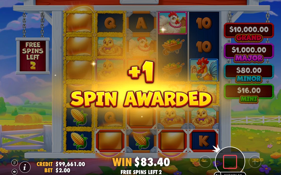 Free Spins på 5x3-rutnätet med sex startspinn