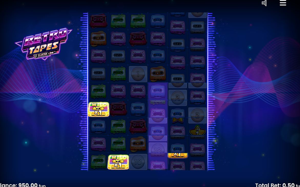 Free spins-läget i rutnätet med 6x9 positioner