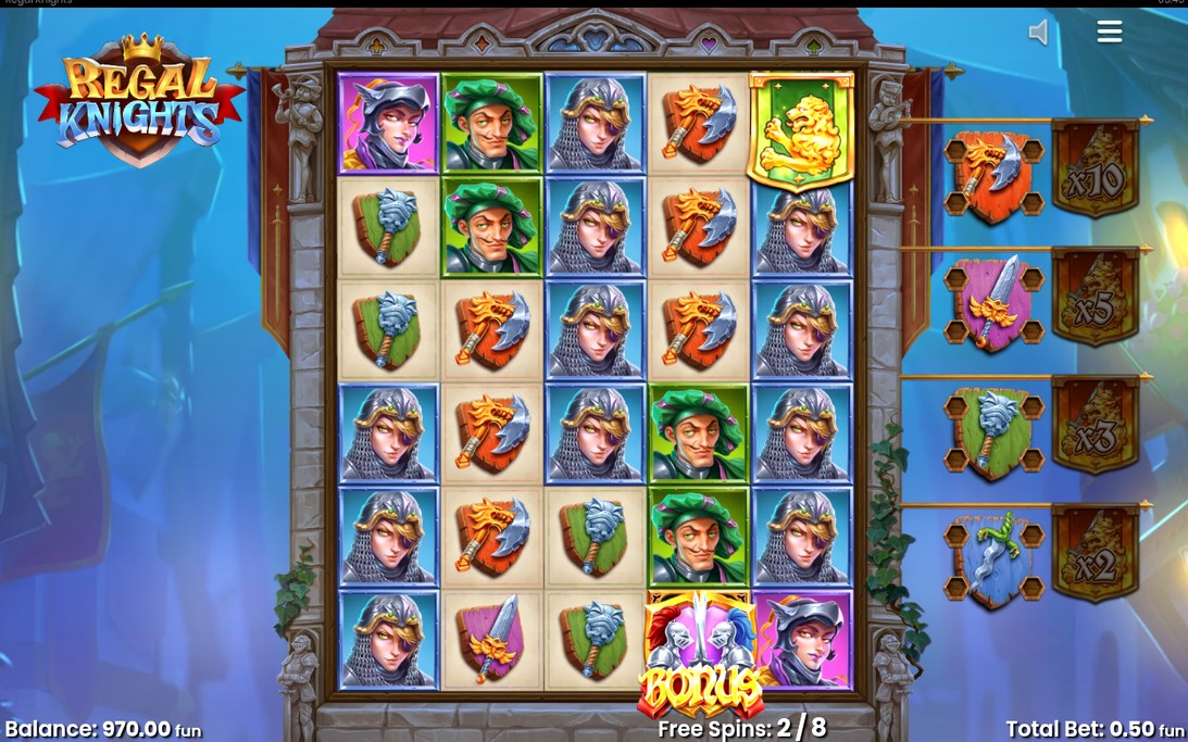 Free Spins-läget i Regal Knights